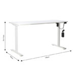 Electric adjustable table white 140x60x72-117cm - Слика 6
