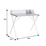 Zervan melamine work desk in natural-white shade 90x50x85cm - Image 4