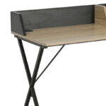 Zervan melamine work desk in natural-black shade 90x50x85cm - Слика 2