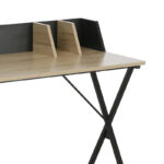 Zervan melamine work desk in natural-black shade 90x50x85cm - Слика 3