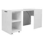 Tivizual polymorphic cabinet-work desk folding melamine in white shade 140x60x72cm