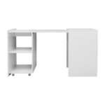 Tivizual polymorphic cabinet-work desk folding melamine in white shade 140x60x72cm - Слика 4