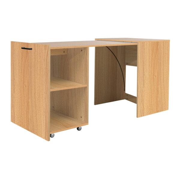 Tivouzal polymorphic cabinet-work desk folding sonoma melamine 140x60x72cm