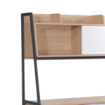 Jersey melamine work desk in natural-white shade and anthracite metal 124x54x171cm - Слика 5