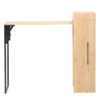 Winely melamine bar table in natural shade and black metal 122x44.5x108cm - Image 4