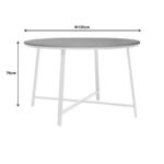 Gianno melamine table in natural shade and white metal leg Φ120x76cm - Image 3