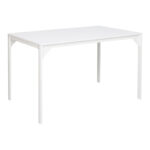 Маса од меламин Чан во бела нијанса и бела метална ногарка 120x75x75 см