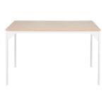 Chan melamine table in oak shade with white metal leg 120x75x75cm - Слика 2
