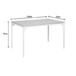 Chan melamine table in oak shade with white metal leg 120x75x75cm - Слика 3