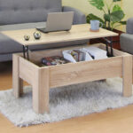 Ferza coffee table with butler in oak color 100x50x42cm - Image 2