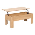 Ferza coffee table with butler in oak color 100x50x42cm - Image 3