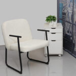 Vindor armchair cream fabric with black metal leg 65x68.5x79.5cm - Слика 2