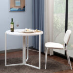 Foldable able Talen in white color D80x74cm - Image 2