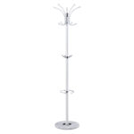 Поставка за мантили Николо метална бела Д37x175 см