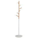 Coat Stand Luca metal white-natural D37x170cm