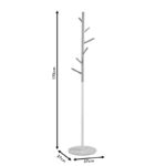 Coat Stand Luca metal white-natural D37x170cm - Image 4