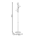 Coat Stand Marianna metal white-natural D37x169cm - Слика 4