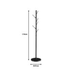 Ponziele metal clothes rack in black shade D37x174cm - Слика 2
