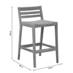 Bar stool Bravo solid acacia wood 53x45x87cm - Слика 3