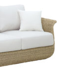 Three-seater sofa Gogi aluminum-synthetic wicker in natural color-beige fabric 225x83x73cm - Image 6