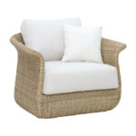 Armchair Gogi aluminum-synthetic wicker in natural color-beige fabric 100x83x73cm