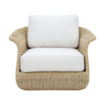 Armchair Gogi aluminum-synthetic wicker in natural color-beige fabric 100x83x73cm - Image 3
