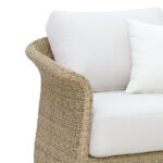 Armchair Gogi aluminum-synthetic wicker in natural color-beige fabric 100x83x73cm - Image 5