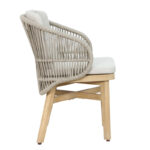 Farem armchair solid eucalyptus wood-beige fabric 53x60x80cm - Слика 2