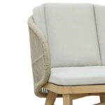 Farem armchair solid eucalyptus wood-beige fabric 53x60x80cm - Слика 4