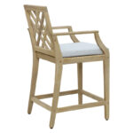 Amalfi bar stool solid acacia wood-beige fabric 59x63.5x104.9cm - Слика 2