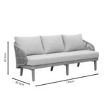 Peregine 4pc living room set solid eucalyptus wood-beige fabric - Слика 6