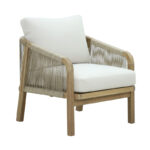 4pc Malibu I living room set solid acacia wood-beige fabric - Слика 3