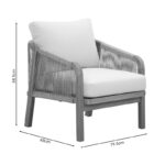 4pc Malibu I living room set solid acacia wood-beige fabric - Слика 6