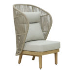 Nicholas 3pc living room set solid eucalyptus wood-beige fabric - Слика 3