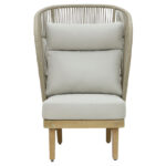 Nicholas 3pc living room set solid eucalyptus wood-beige fabric - Слика 4