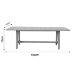 Poza-Farem dining table 7pcs solid acacia-eucalyptus wood-beige fabric - Слика 4