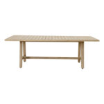 Poza-Bolen dining table 7pcs solid acacia wood-beige fabric - Image 2