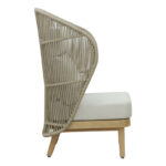 Nicholas 2pc living room set, solid eucalyptus wood and beige fabric - Image 2