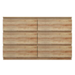 Chest of drawers Cindy 6 drawers natural 120x40x75cm - Слика 2