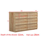 Chest of drawers Cindy 6 drawers marble gray 120x40x75cm - Image 5