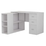 Polina corner desk detachable color white 120x100x75cm