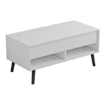 Skyfi coffee table with waiter white-black 100x60x45cm