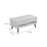 Skyfi coffee table with waiter white-black 100x60x45cm - Image 6