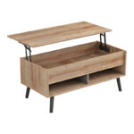 Skyfi coffee table with waiter natural-charcoal 100x60x45cm - Image 2