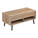 Skyfi coffee table with waiter natural-charcoal 100x60x45cm