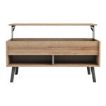 Skyfi coffee table with waiter natural-charcoal 100x60x45cm - Image 3