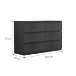 Chest of drawers Cindy 6 drawers wenge 120x40x75cm - Image 5