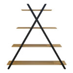 Bookcase Tree black-natural 120x33x135cm - Слика 3