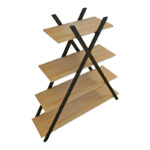 Bookcase Tree black-natural 120x33x135cm - Слика 4