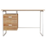 Office desk with drawers Clarity melamine natural-white 120x75x75cm - Слика 2